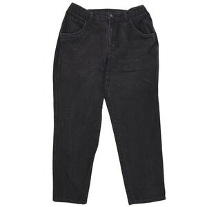 Elisabeth Liz Claiborne High Waisted Tapered Jeans Black Petite 14 P 90s Style